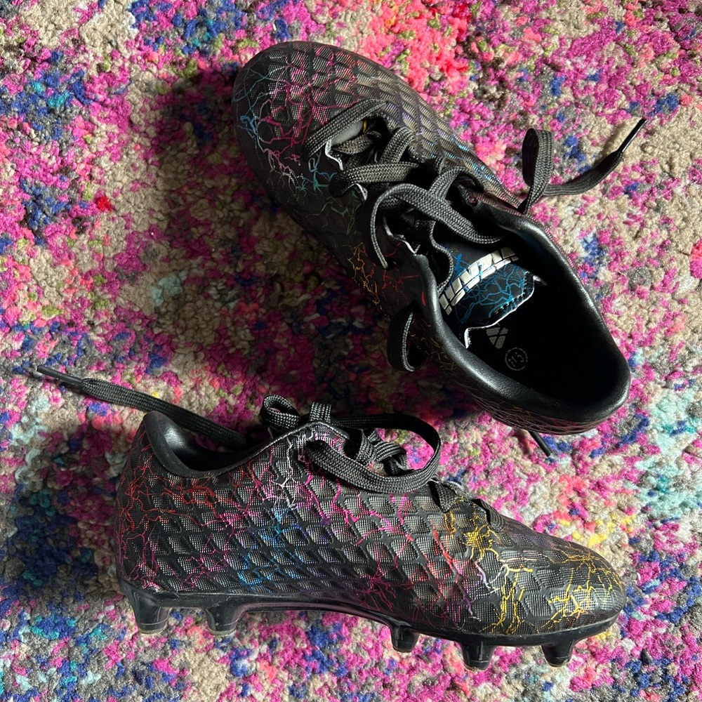 Child Colorful Patterned Soccer Cleats size 11.5